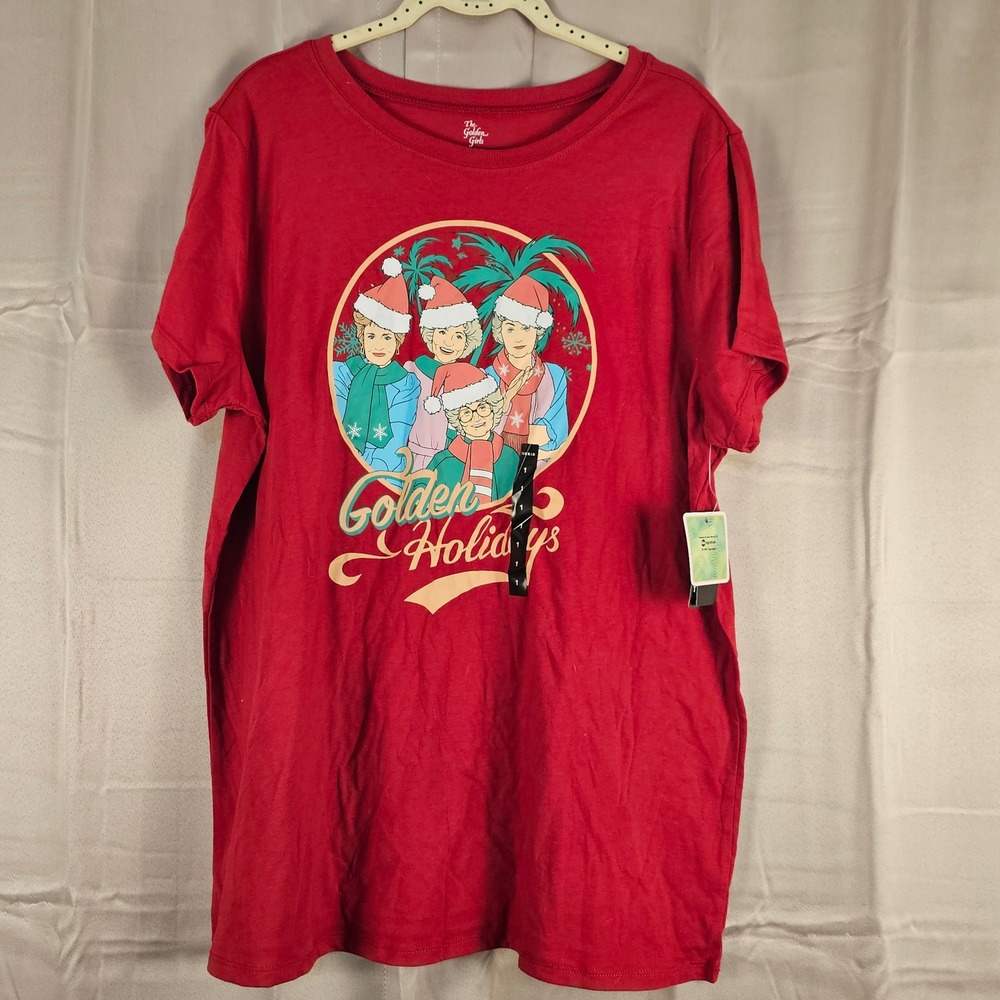 NWT Torrid The Golden Girls Womens Red Short Sleeve Christmas‎ Tee Tshirt 1 1X